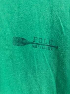 Vintage Polo Ralph Lauren Green Ringer T-Shirt Oar Paddle Logo XL